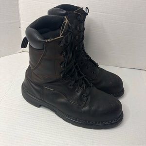 Red Wing Boots Shoes 9.5 2413-05 Safety Toe Brown Leather Lace up Dyna Force